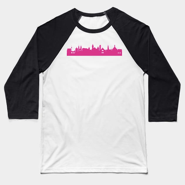 Nuremberg skyline pink Baseball T-Shirt by 44spaces